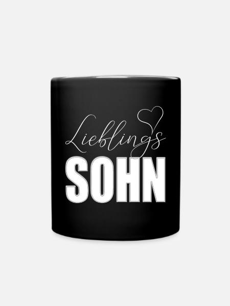Lieblingssohn mit Herz - Tasse einfarbig - Schwarz