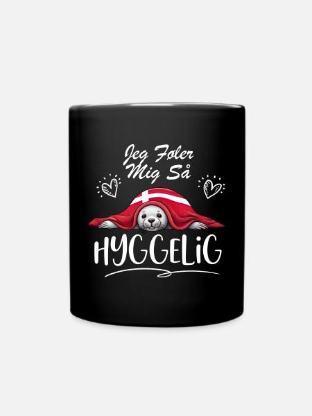 Jeg føler mig så hyggelig -w - Tasse einfarbig - Schwarz