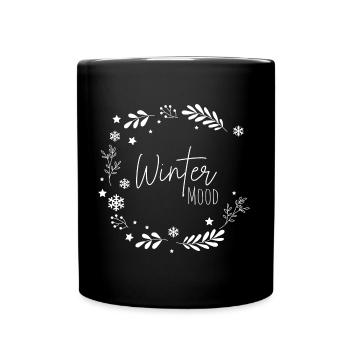 Winter Mood/ Christmas Wreath/ Decoration/Mood - Full Colour Mug - black - Front