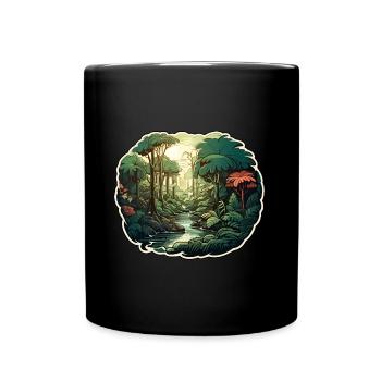 Landschaft Natur - Tasse einfarbig - Schwarz - Vorne