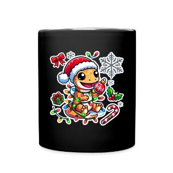 Christmas Gecko Glam - Tasse einfarbig - Schwarz - Vorne