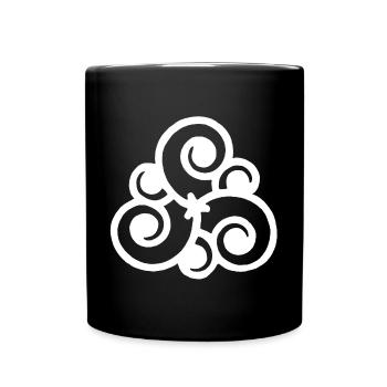 White flower and nature - Full Colour Mug - black - Front