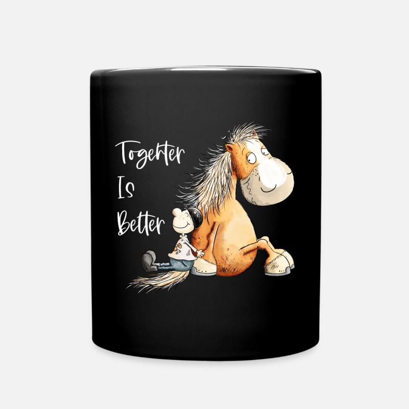 Together Is Better Pferde Pferdefreund Geschenk - Tasse einfarbig - Schwarz