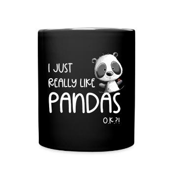 J’aime juste beaucoup les pandas panda ours animal sauvage - Mug uni - noir - Devant