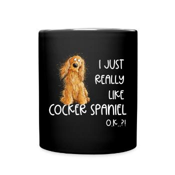 I Just Really Like Cocker Spaniel Dog Dog - Full Colour Mug - black - Front