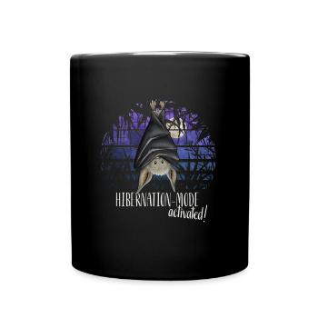 Hibernation mode activated! Chilling bat - Full Colour Mug - black - Front