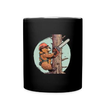Tronçonneuse Beaver Lumberjack - Mug uni - noir - Devant