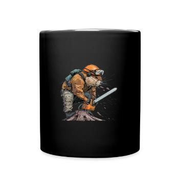 Tronçonneuse Beaver Lumberjack - Mug uni - noir - Devant