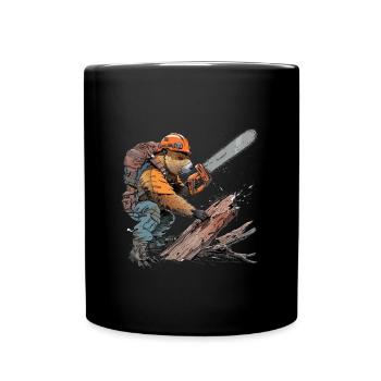 Tronçonneuse Beaver Lumberjack - Mug uni - noir - Devant