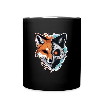Halloween Fox Skeleton - Full Colour Mug - black - Front