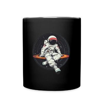 astronaute disque vinyle musique vinyle - Mug uni - noir - Devant