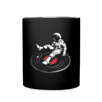 astronaute disque vinyle musique vinyle - Mug uni - noir - Devant
