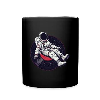 astronaute disque vinyle musique vinyle - Mug uni - noir - Devant
