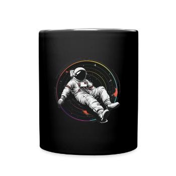 astronaute disque vinyle musique vinyle - Mug uni - noir - Devant