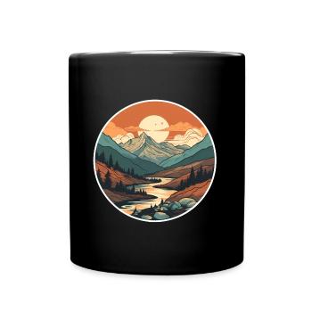 Nature Hiking Landscape - Full Colour Mug - black - Front