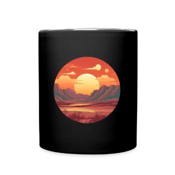 Desert Canyon Landscape - Full Colour Mug - black - Front