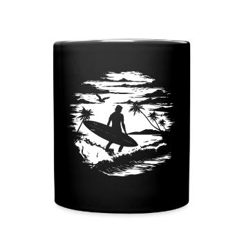 Surfer Drawing - Full Colour Mug - black - Front