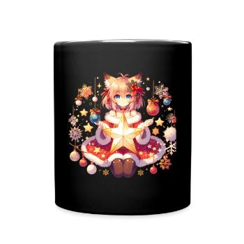 Tenue de Noël japonaise pour les fans de manga et d’anime - Mug uni - noir - Devant