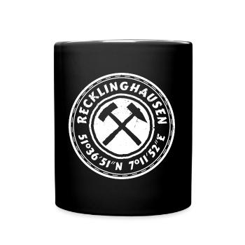 Recklinghausen Tasche Shirt Hoodie GPS Koordinaten - Tasse einfarbig - Schwarz - Vorne