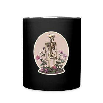 Plant Lover Skeleton Flowers - Full Colour Mug - black - Front