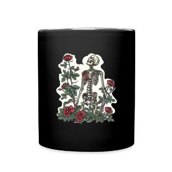 Fleur de squelette d’amoureux des plantes - Mug uni - noir - Devant