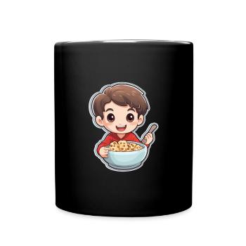 Cereal Killer Lustiges Müsli Motiv - Tasse einfarbig - Schwarz - Vorne