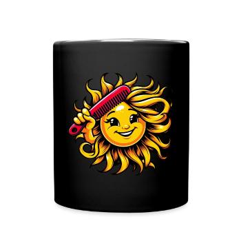 Sonne - Tasse einfarbig - Schwarz - Vorne