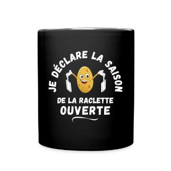 Raclette, Kartoffeln, Schmelzkäse - Tasse einfarbig - Schwarz - Vorne