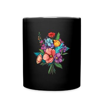 Bouquet Flowers Blossoms - Full Colour Mug - black - Front