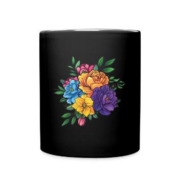 Bouquet Flowers Blossoms - Full Colour Mug - black - Front