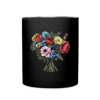 Bouquet Flowers Blossoms - Full Colour Mug - black - Front