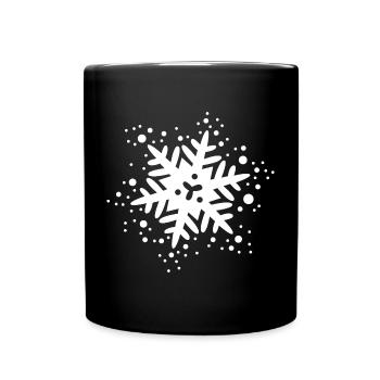 Flocon de neige Tenue d’hiver Noël Cristal - Mug uni - noir - Devant