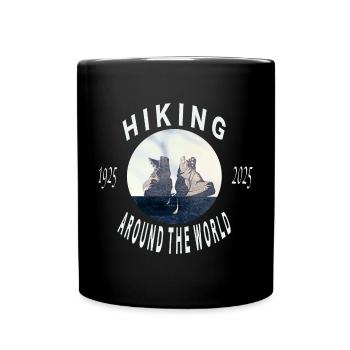 Hiking Around the World Boots Logo - Tasse einfarbig - Schwarz - Vorne