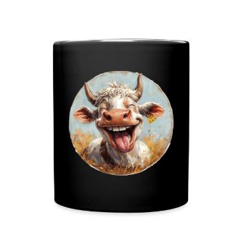 Lachende Kuh in schönen Farben - Mug uni - noir - Devant