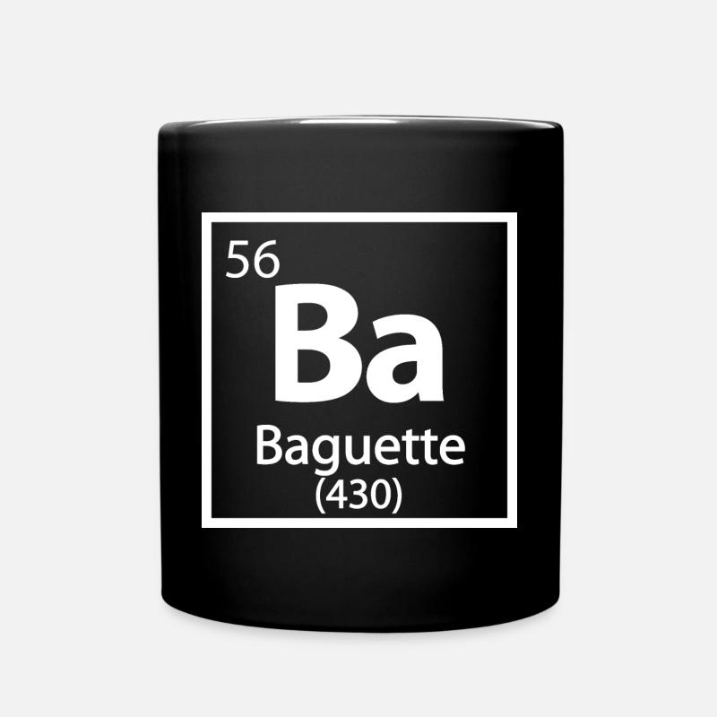 Baguette Element - Funny Periodic Table - Full Colour Mug - black