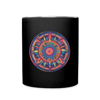 Ein psychedelisches Mandala - Tasse einfarbig - Schwarz - Vorne
