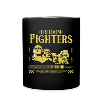 American USA Freedom Justice Fighter Abe 1776 - Tasse einfarbig - Schwarz - Vorne