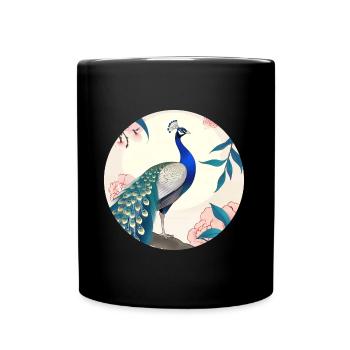 Un paon majestueux - Mug uni - noir - Devant