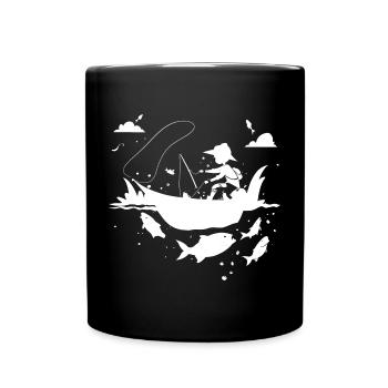 Look de bande dessinée de pêche - Mug uni - noir - Devant