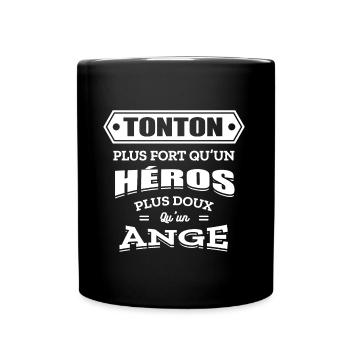 TONTON PLUS FORT QU'UN HEROS PLUS DOUX QU'UN ANGE - Mug uni - noir - Devant