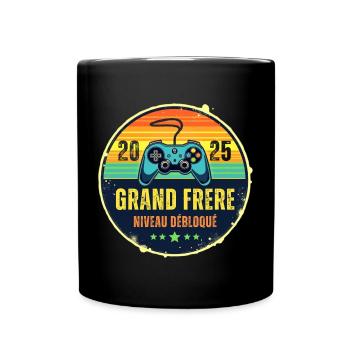 Grand Frère 2025 Annonce Naissance Geek Gamer - Mug uni - noir - Devant