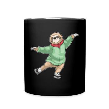 Patins à glace paresseux - Mug uni - noir - Devant