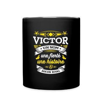VICTOR UN NOM UNE FIERTÉ AUCUN RIVAL - Mug uni - noir - Devant
