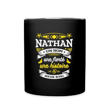 NATHAN UN NOM UNE FIERTÉ AUCUN RIVAL - Mug uni - noir - Devant