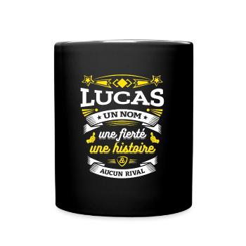 LUCAS UN NOM UNE FIERTÉ AUCUN RIVAL - Mug uni - noir - Devant