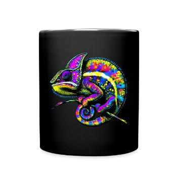 Chamäleon - Tasse einfarbig - Schwarz - Vorne