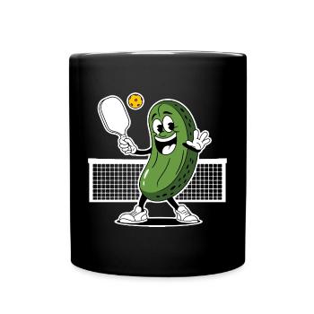 Dill mit Pickleball-Spieler - Tasse einfarbig - Schwarz - Vorne