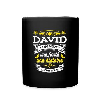DAVID UN NOM UNE FIERTÉ AUCUN RIVAL - Mug uni - noir - Devant