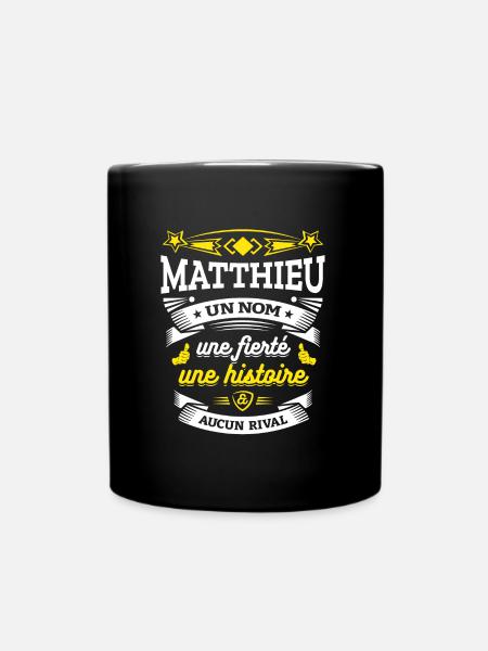 MATTHIEU UN NOM UNE FIERTÉ AUCUN RIVAL - Mug uni - noir