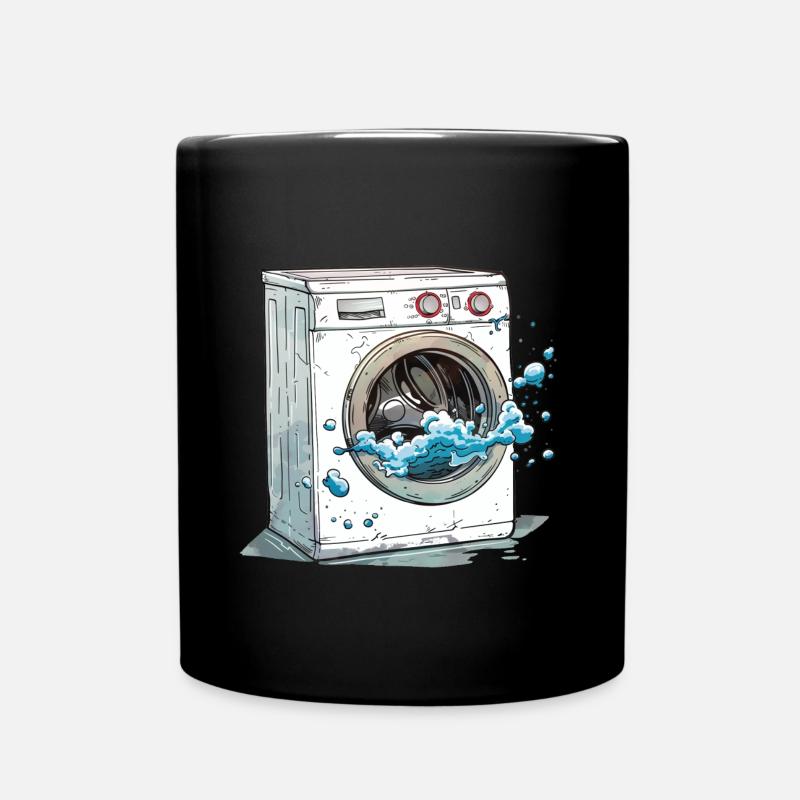 Waschmaschine - Tasse einfarbig - Schwarz